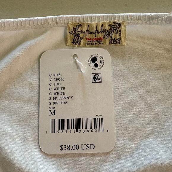 Free People NWT White Still Here Sleeveless Cami Halter Top Size M - Picture 4 of 7